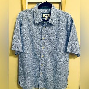 Joseph Abboud Blue & White Floral Shirt—Size XL